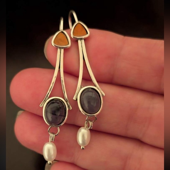 Faux Pearl Drop Earrings - Picture 10 of 12